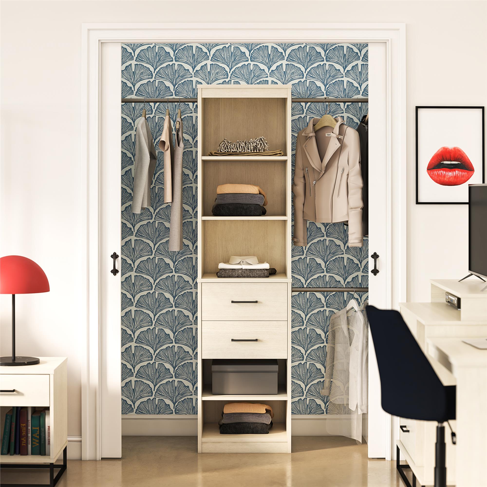 An organised shelf of home storage