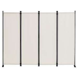 Room Divider, 88×67.5inch Room Dividers And Folding Privacy Screens 4-Panel, Fabric Partition Room Dividers For Office, Bedroom, Dining Room, Study, Freestanding, White