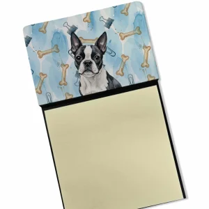 Boston Terrier Coworker Watercolor Sticky Note Holder Refillable Dispenser Desk Accessory 3×3 Pad Gift