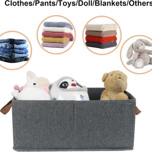 Pack Of 3 Large Capacity Storage Bins, Foldable Closet Organizer Boxes With Handles For Clothes, Sheets, Toys, Books & Shelves