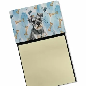 Miniature Schnauzer Coworker Watercolor Sticky Note Holder Refillable Dispenser Desk Accessory 3×3 Pad Gift