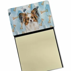 White with Sable Papillon Coworker Watercolor Sticky Note Holder Refillable Dispenser Desk Accessory 3×3 Pad Gift