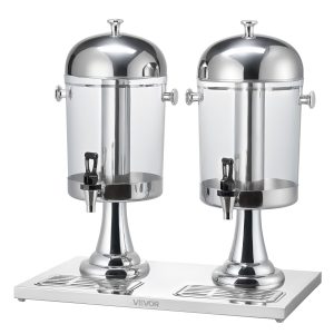 Drink Dispenser 2.1 Gal X 2 Beverage Dispenser For Party With Spigot Tray