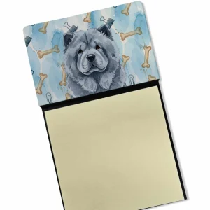 Blue Chow Chow Coworker Watercolor Sticky Note Holder Refillable Dispenser Desk Accessory 3×3 Pad Gift