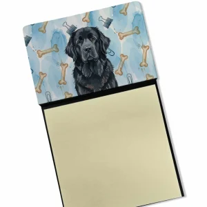 Black Newfoundland Coworker Watercolor Sticky Note Holder Refillable Dispenser Desk Accessory 3×3 Pad Gift