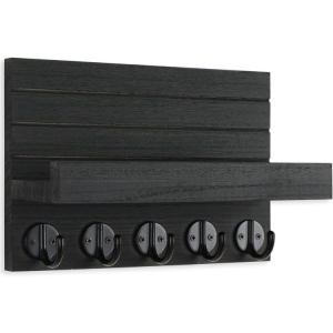 Lwenki Key Holder For Wall, Decorative Key And Mail Holder With Shelf Has Large Hooks For Bags, Coats, Umbrella  Paulownia Wood Key Hanger With Mounting Hardware