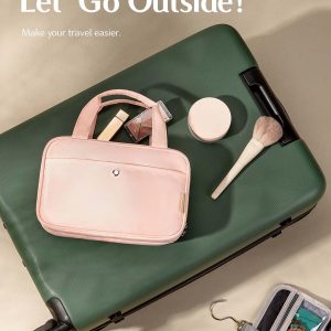 Medium Travel Hanging Toiletry Bag For Women, Waterproof Cosmetic Organizer With Clear Window