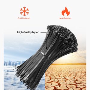 Cable Zip Ties 8-inch Cable Wire Ties & 45LBS High Tensile Strength