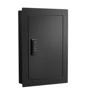 Wall Safe, 3-Tier Hidden Wall Safe With Fingerprint, Password, Key & Turning Knob, Q235 Cold-Rolled Steel In-Wall Box With Adjustable Shelves & Key Holders For Money, Jewelry, Passport, Document