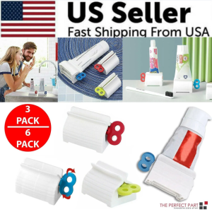 3x Toothpaste Squeezer Bathroom Tube Easy Stand Dispenser Rolling Holder Seat