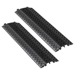 Drop Over Cable Cover, 17,500 Lbs/Axle Load Capacity, Heavy Duty Cable Hose Protector Ramp, Floor Cord Cover, For High Walking Traffic Areas, Indoor, Outdoor, Home, Office, Warehouse, 2 Pack