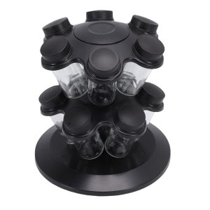 Revolving Countertop Seasoning Bottle Rack Organizer Kitchen Rotating Seasoning Jar Rack Condiment Holder Shelf