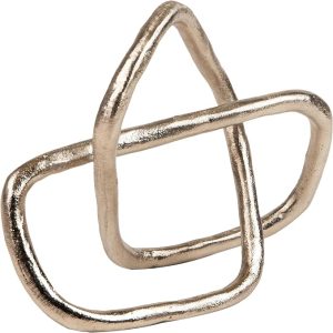 Silver Metal Geometric Infinity Sculpture, Modern Decorative Accent For Desk, Coffee Table, Shelf, Home And Office