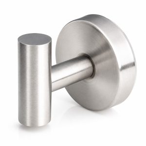No-Drill T-Shaped Suction Cup Clothes Hook – Brushed Stainless Steel, 2 Pack
