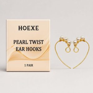 HOEXE Pearl Accent Twist Ear Hooks, 1 Pair