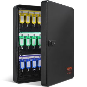 48-Key Cabinet, Key Safe With Combination & Key Lock, Digital Security Storage Box Steel Key Organizer With Adjustable Racks, 48 Pcs Colorful Key Tags And A Record Card For School, Office, Hotel