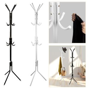 Black-White Options — 1Pc Standing Coat Hat Rack Organizer