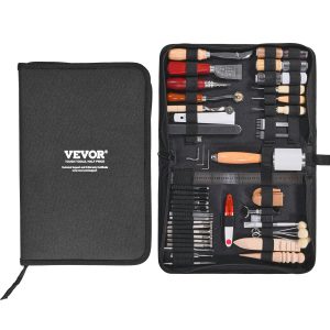 Leather Working Tools Kit, 59 PCS Leather Craft Tools With Portable Canvas Storage Bag, Engraving Punching Sewing Stamping Sanding Tools, Ideal For Beginners DIY Enthusiasts And Professionals