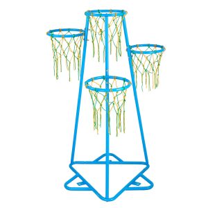 Kids Basketball Hoop 4-Hoop Portable Basketball Stand With Adjustable Heights