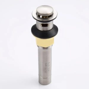 Pop-Up Drain Stainless Steel With Overflow Anti-Clogging For Vessel Sink Lavatory Vanity Sink Drain With Strainer Basket Brushed Nickel