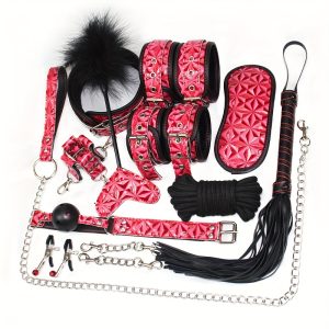 10-piece Set, Sex Toys SM Supplies, Diamond Pattern Sex Toys, Mouth Plug Milk Clip, Husband And Wife Slapping, Binding, Training, Torture De