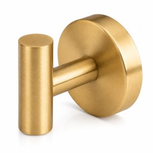 No-Drill T-Shaped Suction Cup Clothes Hook – Satin Brass,2 Pack