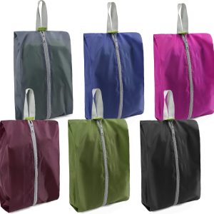 Travel Shoe Organizer Bags 6 PCS, Zipper Closure Portable Shoe Storage Bags With Handles, Colorful Nylon For Men And Women
