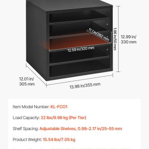 Literature Organizer, 5 Compartments Office Mailbox With Adjustable Shelves, Wooden Mailbox Sorter With MDF, Countertop Office Home Classroom Storage Organizer For File, Document, Paper, Black
