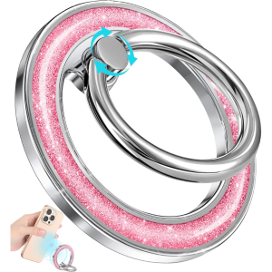 Phone Ring Holder Compatible With MagSafe  Magnetic Cell Phone Grip For Women Glitter Magnet Removable Finger Ring Grip Stand Cute Shiny Accessories