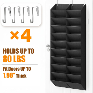 30 Pairs Over The Door Shoe Organizer, 20 Breathable Pockets