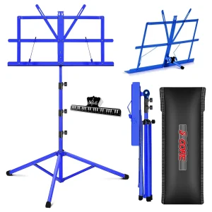 5Core Music Stand For Sheet Music Portable Tripod Adjustable Folding Note Holder