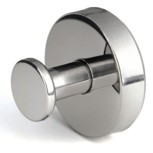 No-Drill Round Suction Cup Clothes Hook – Chrome (2 Pack)