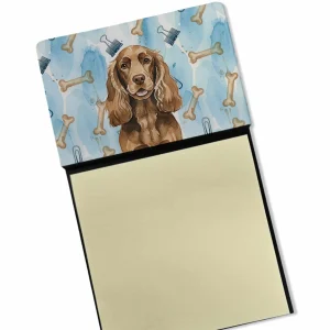 Liver English Cocker Spaniel Coworker Watercolor Sticky Note Holder Refillable Dispenser Desk Accessory 3×3 Pad Gift