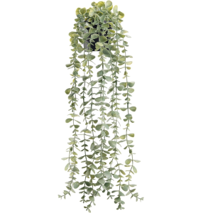 1Pcs Fake Plants Hanging Artificial Potted Faux Eucalyptus Plants For Modern Boho Farmhouse Bathroom Office Desk Wall Art Shelf Living Room Aesthetic Decor Indoor