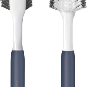 Dish Brush & Dish Scrubber, Nylon Bristles With Built-In Scraper, Heavy-Duty Kitchen Cleaning Brush For Pots, Pans & Dishes