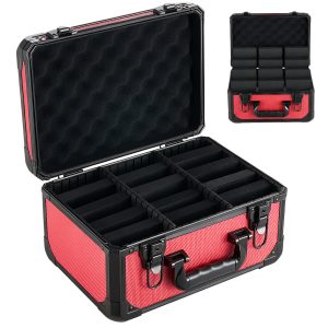 Graded Card Case 3 Row 96 PSA Slab Storage Box With Secure Lock, Baseball Sports Trading Cards Holder Collector With 12 Dividers, Key, Holds 76 SGC 68 BGS 348 Top Loaders And 999+ Loose Cards