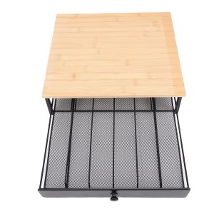 Coffee Pod Holder Drawer 36 Pods Capacity Iron Capsule Storage Drawer Countertop Organizer For Coffee Station