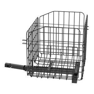 Scooter Rear Basket, Folding Metal Wire Basket, Heavy Duty & Spacious Cargo Basket, Works With 1-inch Receiver, Compatible With Most Golden, Drive & Pride Mobility Scooter