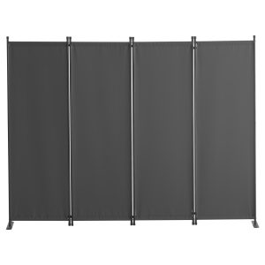 Room Divider, 88×67.5inch Room Dividers And Folding Privacy Screens 4-Panel, Fabric Partition Room Dividers For Office, Bedroom, Dining Room, Study, Freestanding, Gray