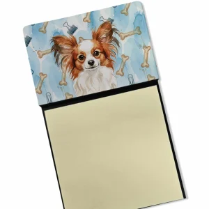 White with Red Papillon Coworker Watercolor Sticky Note Holder Refillable Dispenser Desk Accessory 3×3 Pad Gift