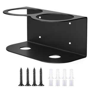 Sharplace Spray Bottle Holder Organizer, Heavy Duty Wall Mounted Storage Rack For Bathroom Workspace, Black, Double Holes