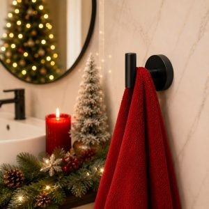 Drilled Coat Hook - Black (2 Pack)