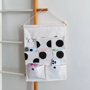 Seven Pockets Storage Hanging Bag-Polka Dots 5026