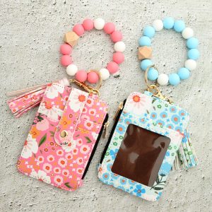 Women’s Floral Print Leather Card Bag