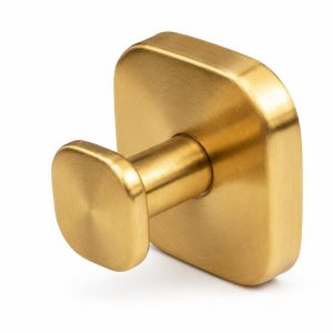 No-Drill Square Suction Cup Clothes Hook – Satin Brass,2 Pack
