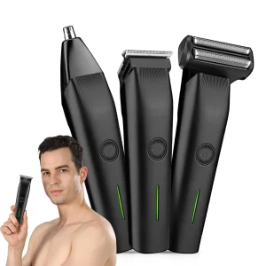 Beard Trimmer, 3 in 1 Hair Clippers and Mens Grooming Kit, Face, Nose, Ear Hair Trimmer – Black