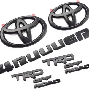 Genuine OEM New Decal Nameplate Black/Blackout Emblem Overlay Kit/Set PT948-89200-02 Compatible With 4Runner TRD Off Road