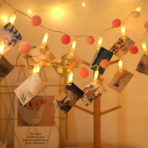 9.86 Ft Photo Clip String Lights, LED Hanging Picture Lights For Photos, Bedroom, Wall, Party, Wedding And Home Decor