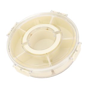 360° Rotating Divider Tray 6 Compartments Compact Sealed Snack Tray Divided Serving Tray For Road Trips Picnics Small 8 X 26cm / 3.15 X 10.24in