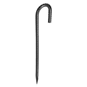 12-Inch 16 Pack Rebar Stakes Heavy Duty J Hook Galvanized Steel Ground Anchors